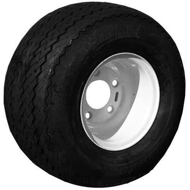 18x8.50-8 4 Ply Sawtooth Link with 5-Bolt White Steel Wheel Assembly
